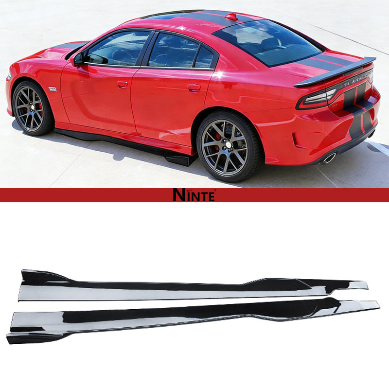 NINTE Side Skirts  For 2015-2023 Dodge Charger SRT ABS Rocker Panel Extension Lips