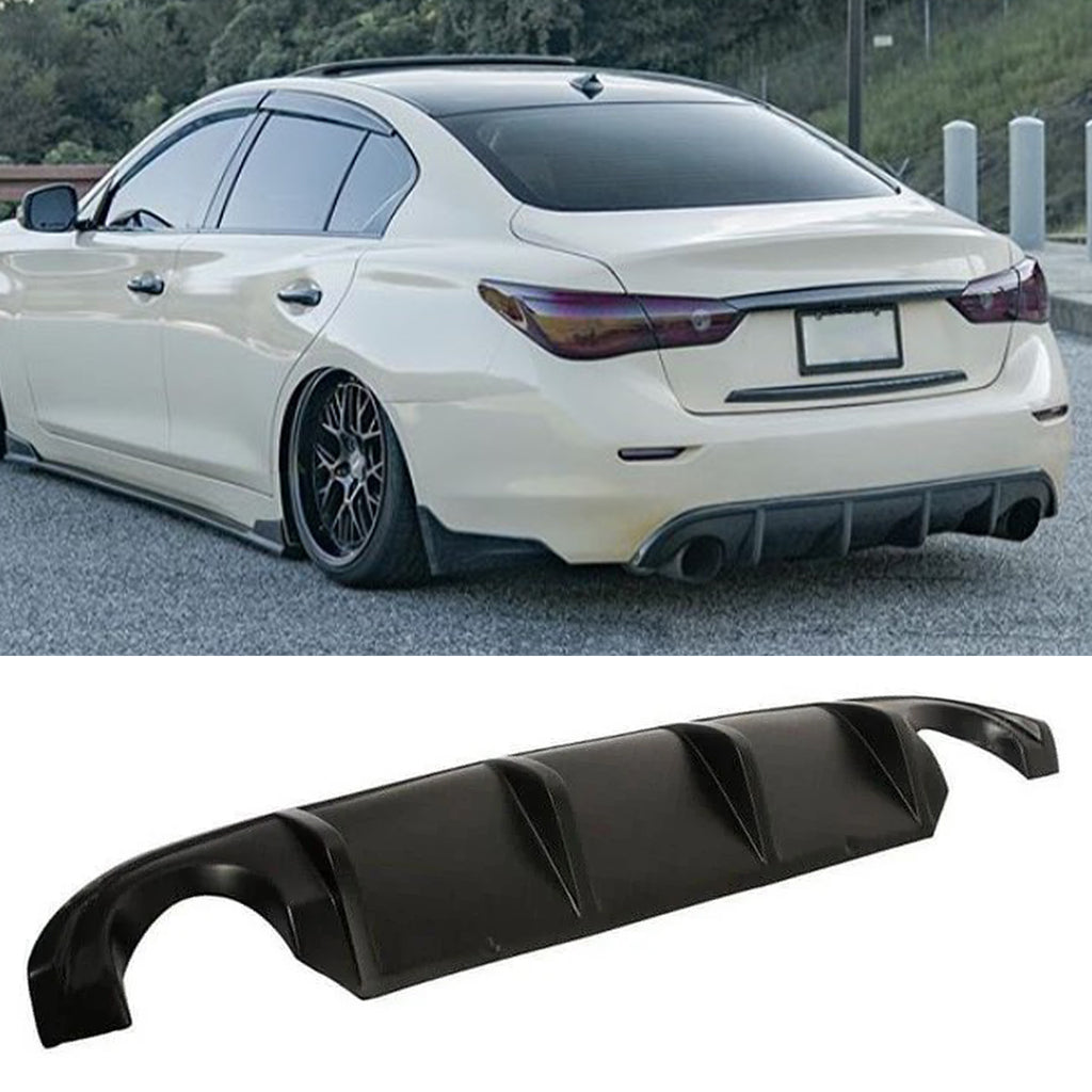 NINTE Rear Diffuser For Infiniti Q50 2014-2017 Rear Bumper Lip ABS Painted Rear Bumper Lip