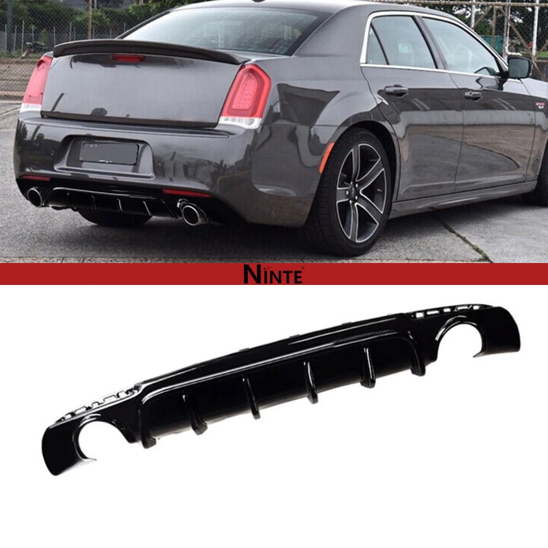 NINTE Rear Diffuser For 2015 - 2023 Chrysler 300 SRT Exhaust Shark Fins Rear Bumper Lip - NINTE