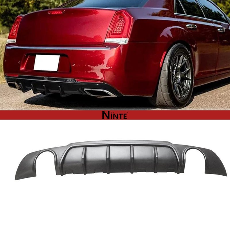 NINTE Rear Diffuser For 2015 - 2023 Chrysler 300 SRT Exhaust Shark Fins Rear Bumper Lip - NINTE