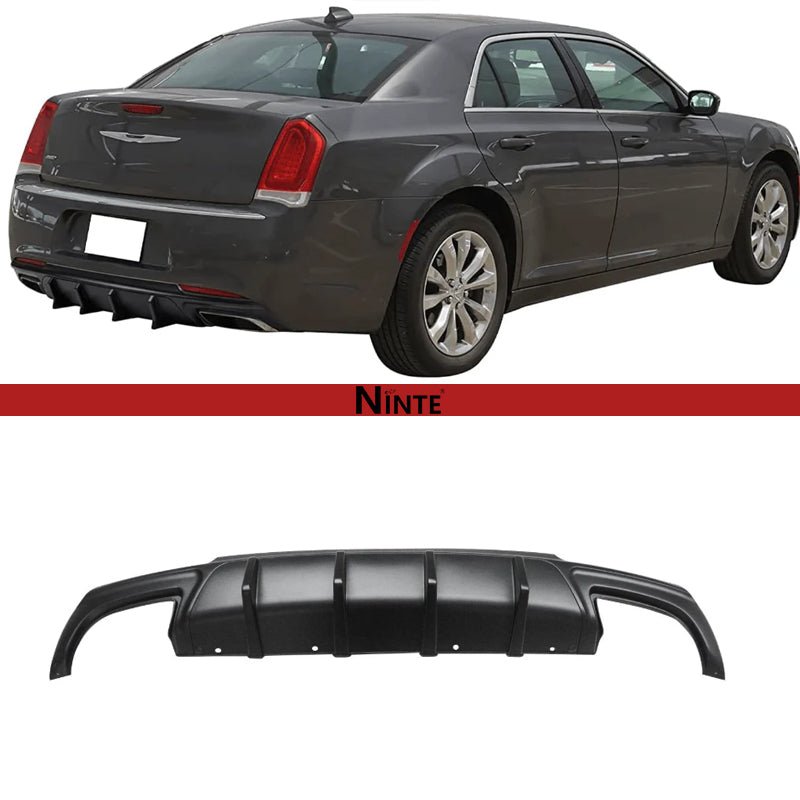 NINTE Rear Diffuser For 2015 - 2021 Chrysler 300 Dual Rectangle Exhaust Opening Rear Bumper Lip - NINTE