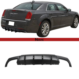 NINTE Rear Diffuser For 2015 - 2021 Chrysler 300 Dual Rectangle Exhaust Opening Rear Bumper Lip - NINTE