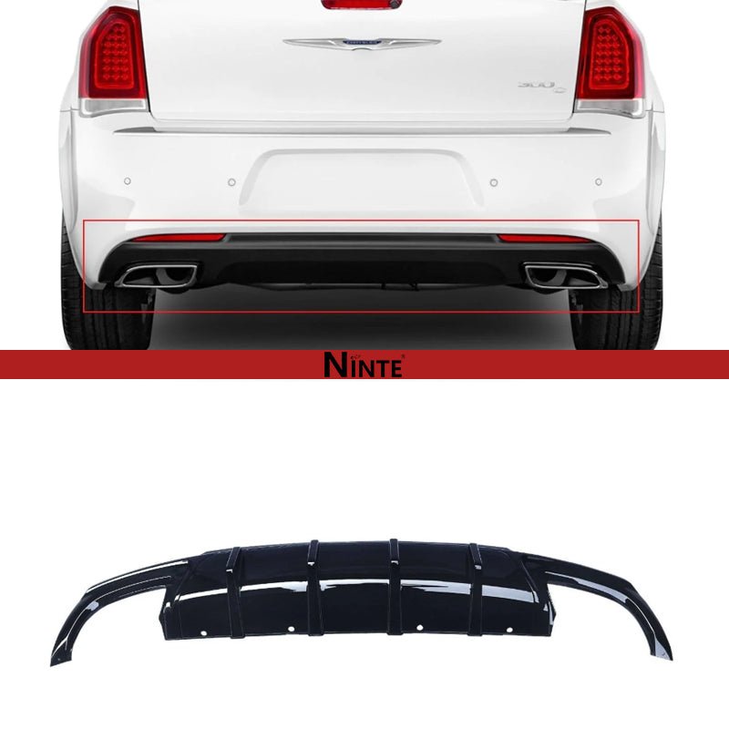 NINTE Rear Diffuser For 2015 - 2021 Chrysler 300 Dual Rectangle Exhaust Opening Rear Bumper Lip - NINTE