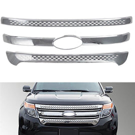 NINTE For 2011 - 2015 Ford Explorer Grill Cover Base Limited XLT Painted Grille Overlay Trim - NINTE