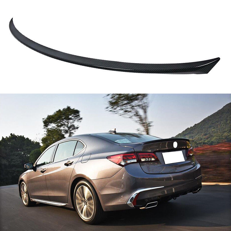 NINTE For 2015-2019 Acura TLX ABS Carbon Fiber Style Trunk Spoiler Lip  Rear Wing Trim - NINTE
