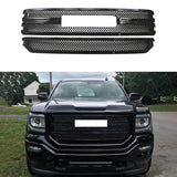 NINTE Grill Cover For GMC Sierra 1500 Base & SLE 2016-2018 Front Bumper Hood Grille Overlay