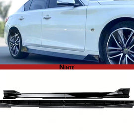 NINTE Side Skirts For 2014-2024 Infiniti Q50 JDM Style 4 PCS  Rocker Panel Extension Lips
