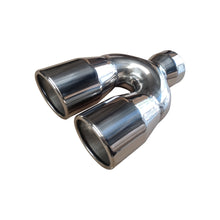 Load image into Gallery viewer, NINTE 2.5&quot; to 3&quot; Dual Exhaust Tip 2 1/2 Inch Inlet 3 Inch Outlet 9.5&quot; Length Weld On Exhaust Tailpipe Tips 304 Polished Stainless Steel 1.2mm Thickness Double Wall Slant Rolled Edge