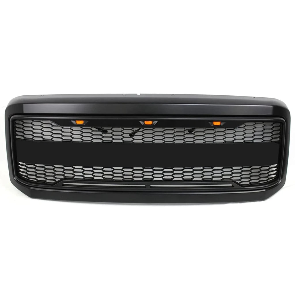 NINTE For 2005-2007 Ford F250 F350 Front Grille Super Duty Raptor Black Grill W/Lights