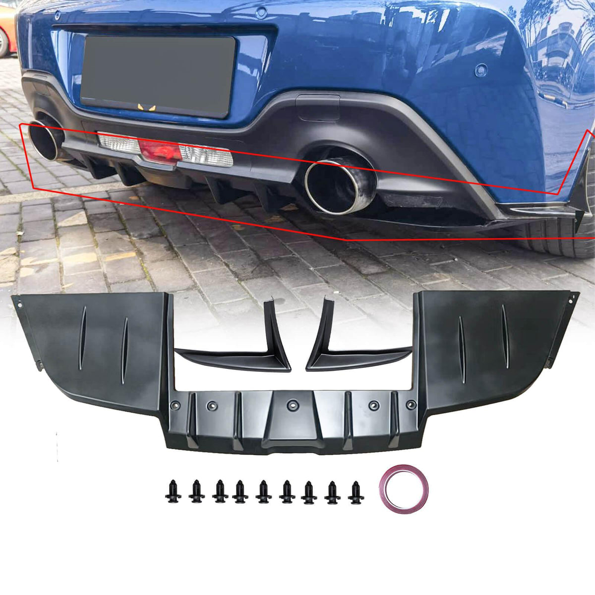 NINTE For 2022-2024 Subaru BRZ Toyota GR 86 GR86 Rear Diffuser Corner ...