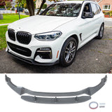 NINTE For 2018-2021 BMW G01 X3 G02 X4 M-Sport Front Lip  2PCs Front Bumper Splitter ABS