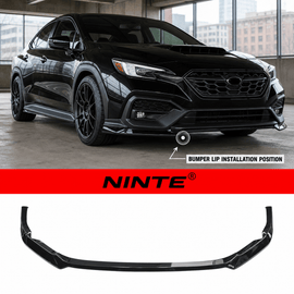 NINTE Front Bumper Lip Splitter Fit for Subaru WRX 2022-2026 Gloss Black ST Style - NINTE