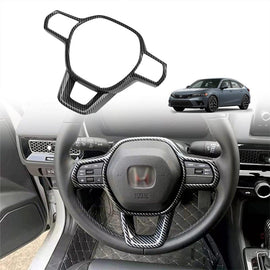 NINTE For 2022 - 2025 11th Honda Civic Steering Wheel Cover Trims Interior Accessories Carbon Fiber - NINTE