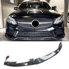 Load image into Gallery viewer, NINTE Front Lip for 2019-2021 Benz W205 2019-2023 C205 A205 C-Class Sport C300 ABS 3PCs Front Bumper Splitters