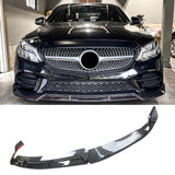 NINTE For 2019-2021 Benz W205 2019-2023 C205 A205 C-Class Sport C300 ABS 3PCs Front Lip Front Bumper Splitters