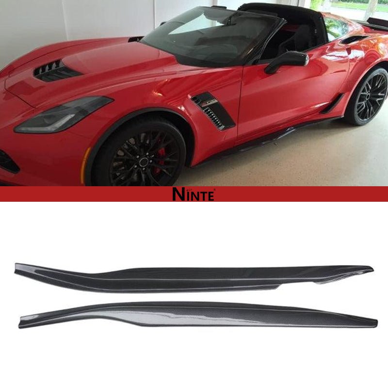 NINTE Side Skirts for 2014 - 2019 Chevy Corvette C7 Painted Z06 Style Rocker Panel Extensions Splitter - NINTE