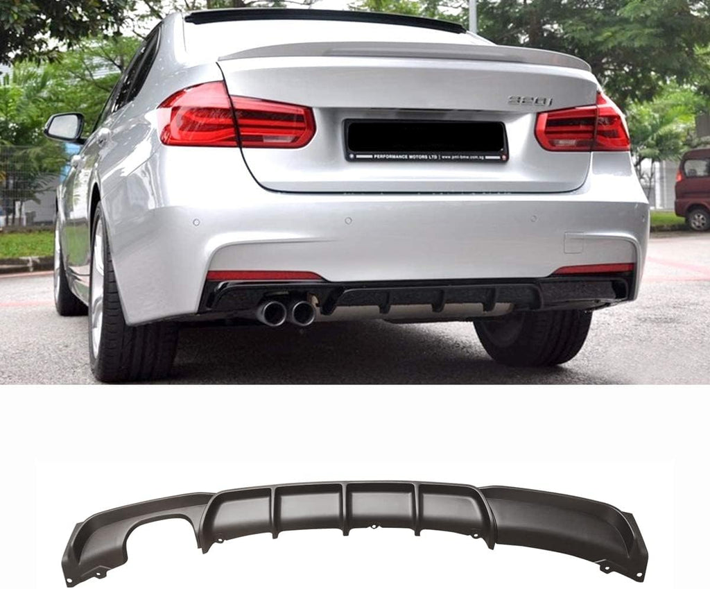 NINTE For 2012-2019 BMW 3 Series F30 F31 M Sport Bumper 320i 328i Rear Diffuser Only Fit M Sport Model Matte Black