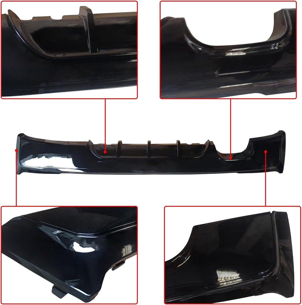 NINTE Rear Diffuser Rear Bumper Lip for BMW 2 Series F22 2014 2015 - 2021 Rear Lip Gloss Black ABS Painted (Only Fit Car with Dual Exhaust Ports Single Side) - NINTE