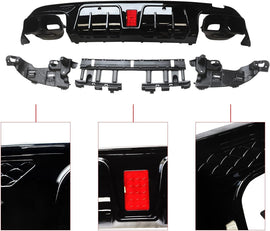 NINTE Rear Diffuser for 2015 - 2021 Benz W205 C - Class C63 C63S C43 C43S AMG B Style Rear Bumper Lip - NINTE