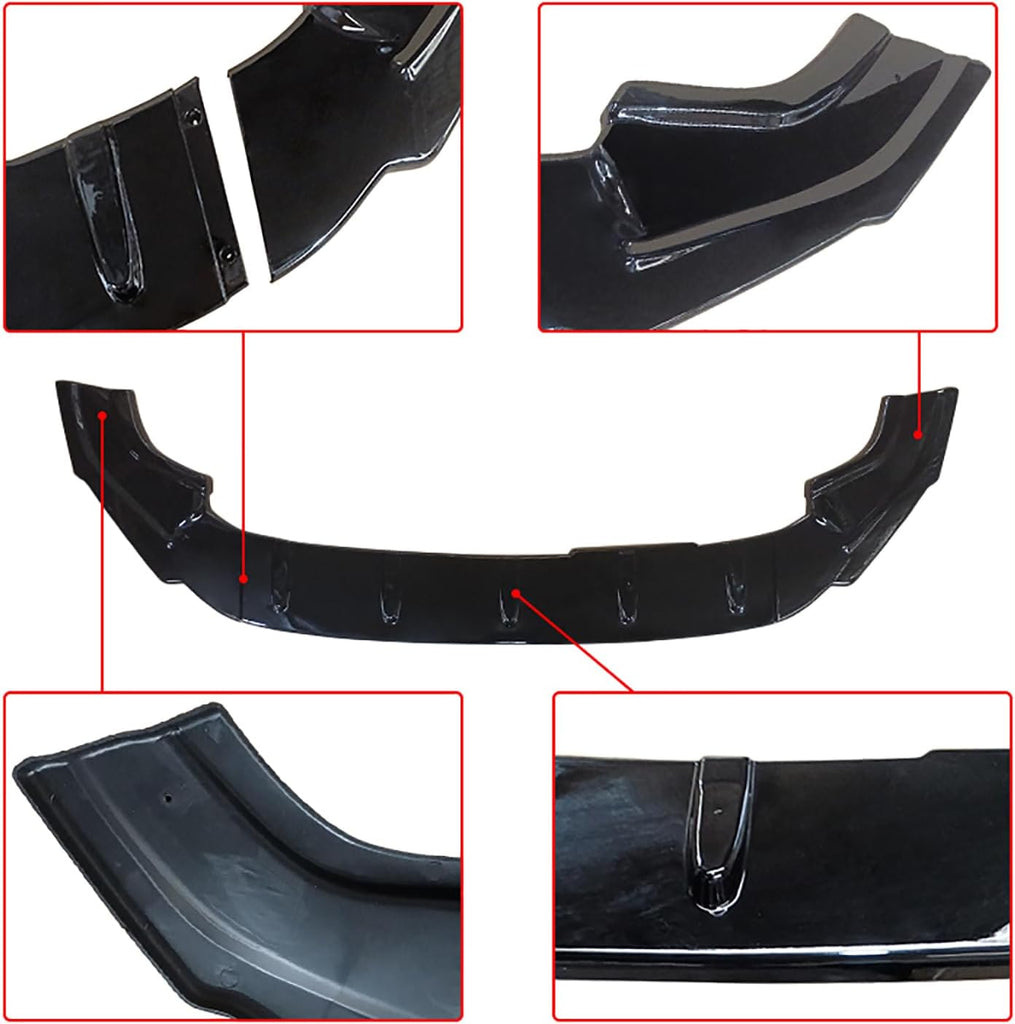 NINTE Front Bumper Lip for Volkswagen 2015 - 2021 VW Golf MK7 MK7.5 R - line GTI R Gloss Black ABS Spoiler Splittber Body Kits Guard Front Chin Splitter 3Pcs Segmented Design - NINTE