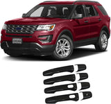 NINTE Door Handle Cover Fit for 2011-2017 Ford Explorer & 2012-2014 Ford Edge 4 Dr Gloss Black ABS W/O Passenger Keyhole