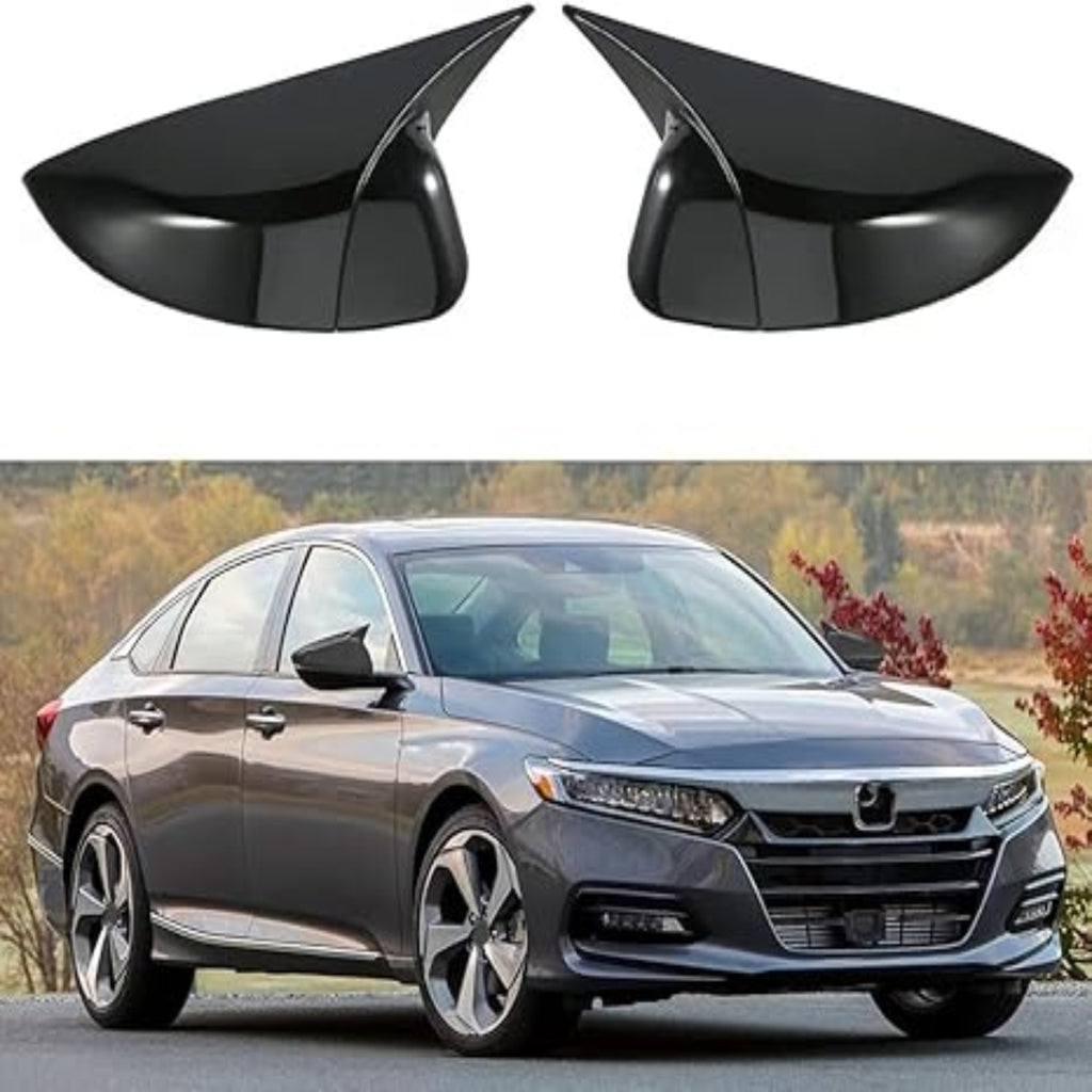 NINTE For 2018-2022 ACCORD M STYLE GLOSS BLACK SIDE MIRROR COVER CAP OVERLAY W/O LIGHT