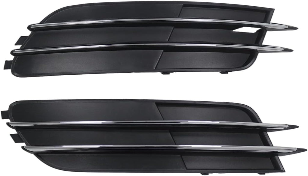NINTE Front Bumper Fog Light Grille Inserts For Audi 2012-2015 A6 & A6 Quattro | Replaces OEM 4G0807681 & 4G0807682 Left & Right Set Direct Clip-In Installation