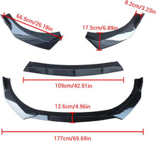 Load image into Gallery viewer, NINTE Front Lip for Hyundai Elantra 4 - Door Sedan 2021 2022 2023 2024 ABS Painted Carbon Fiber Style Bumper Spoiler Splittber Body Kits Guard Front Chin Splitter 3 PCS - NINTE