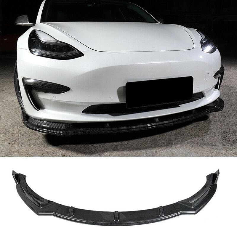 NINTE For 2017-2023 Tesla Model 3 Sedan Front Lip ABS 3 Pieces Front Chin Splitter