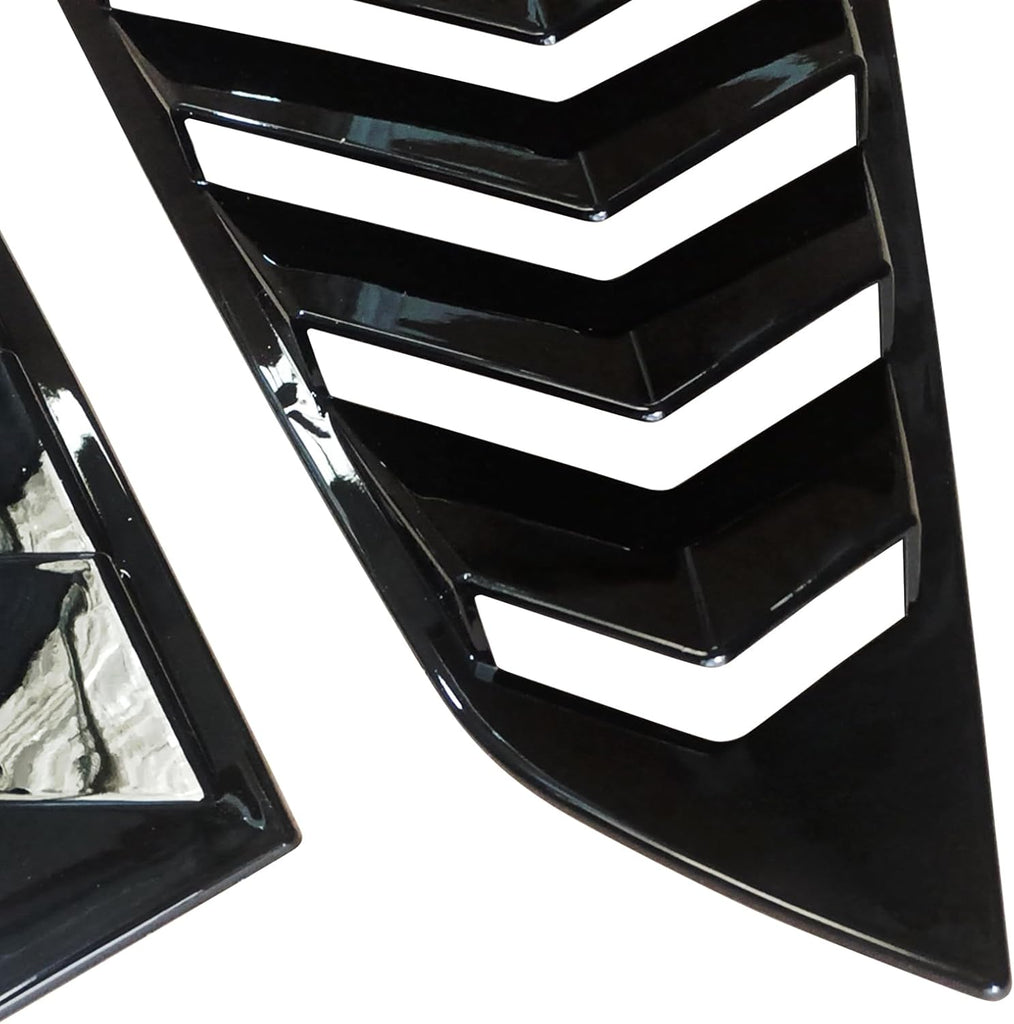 NINTE Window Louvers Guards Shades Fit for Ford Mustang 2024 2025 Gloss Black ABS Painted Protector Vent Covers Outside - NINTE