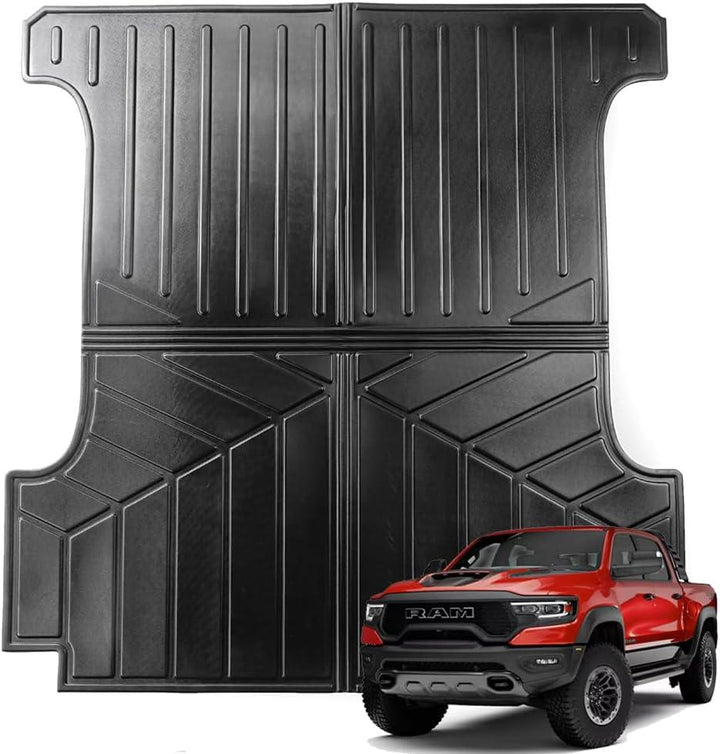 NINTE TPE Rubber Truck Bed Mat fits for 2019 - 2023 Dodge Ram 1500 Bed Liner 5.7 FT All - Weather Truck Bed Mat for Dodge Ram 1500 Classic Accessories 2019 - 2023 Ram 1500 5'7" Bed (R - DR01) - NINTE