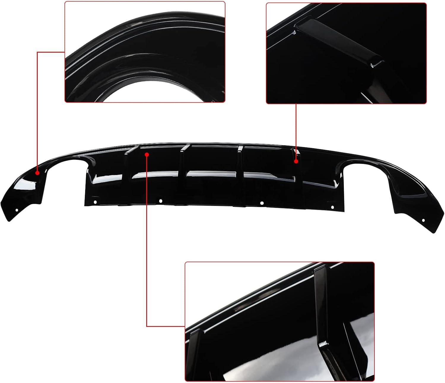 KETAI, Rear Diffuser Compatible with 2015-2024 Dodge Charger RT & SXT Bumper 4 Shark Fin Rear KETAI, Rear Diffuser Compatible with 2015-2024 Dodge Charger RT & SXT Bumper 4 Shark Fin Rear