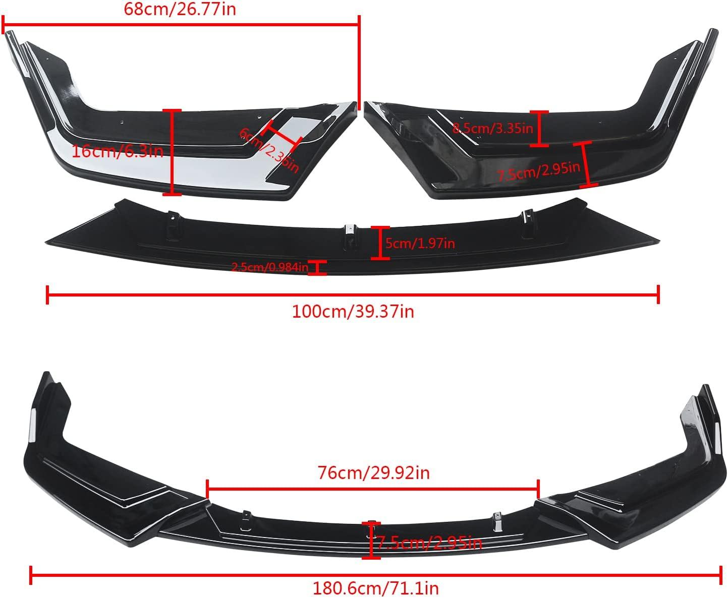 NINTE For 2017 2021 Honda Civic Si FK7 Hatchback ABS 3 Pieces Front Lip NINTE For 2017 2021 Honda Civic Si FK7 Hatchback ABS 3 Pieces Front Lip