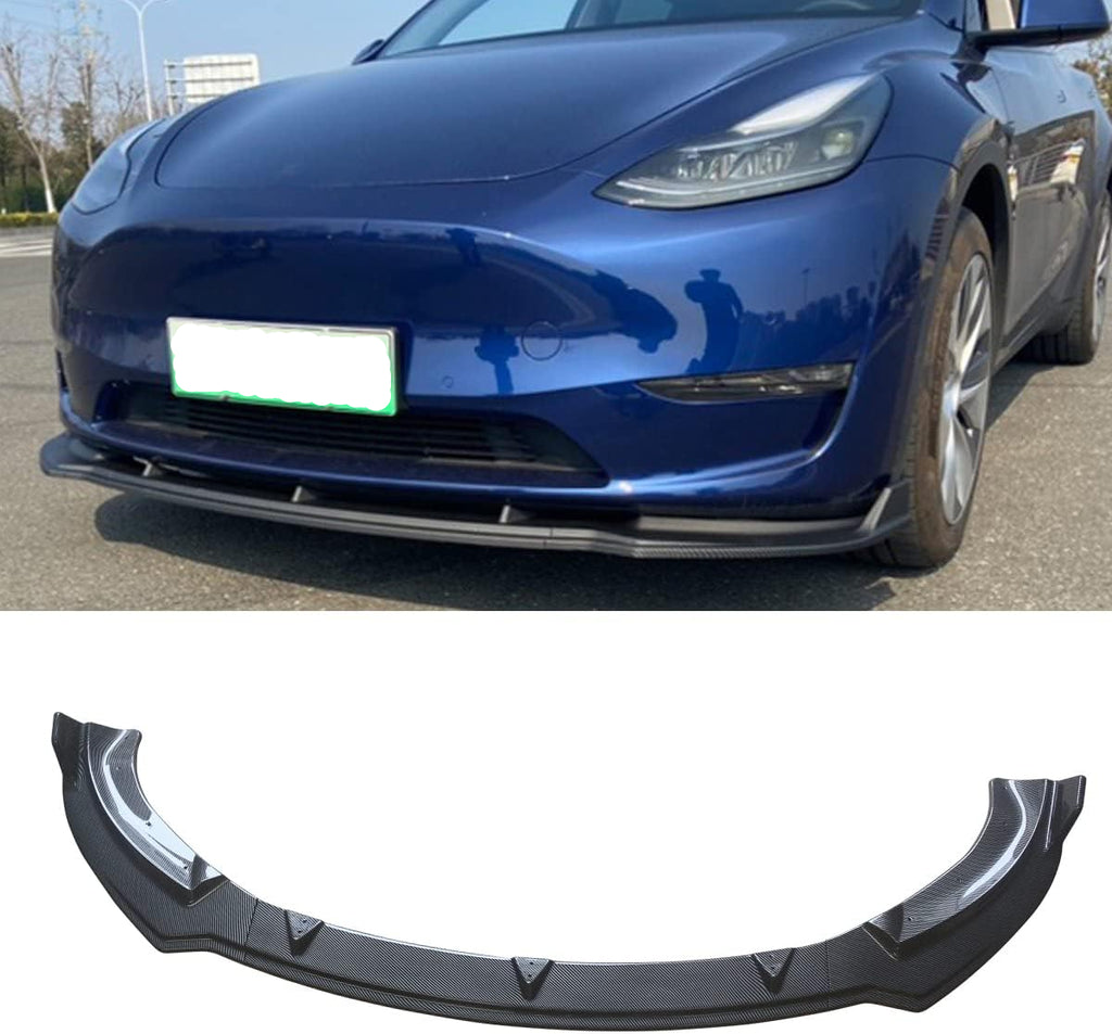 NINTE For 2020-2024 Tesla Model Y Front Bumper Lip ABS 3pcs Front Lower Chin Splitter