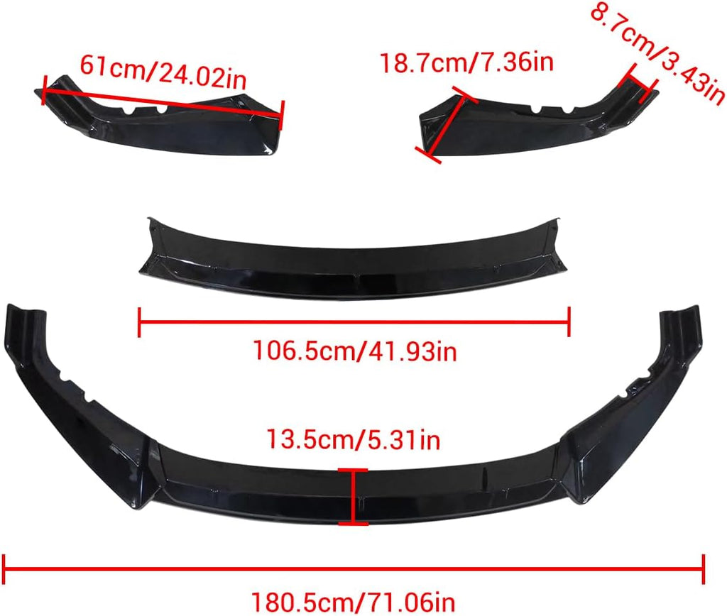 NINTE Front Lip for Honda CRV CR - V 2017 2018 2019 ABS Painted Gloss Black Bumper Spoiler Splittber Body Kits Guard Front Chin Splitter 3 PCS - NINTE
