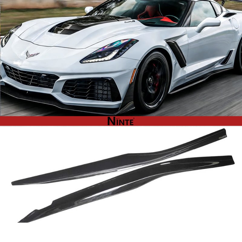 NINTE Side Skirts for 2014 - 2019 Chevy Corvette C7 Painted Z06 Style Rocker Panel Extensions Splitter - NINTE