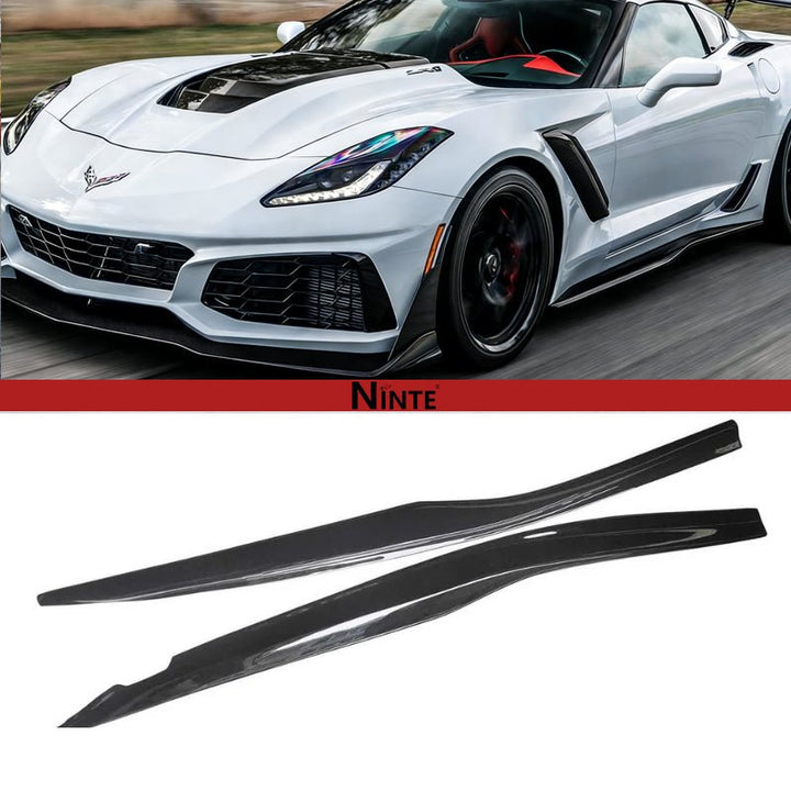 NINTE Side Skirts for 2014 - 2019 Chevy Corvette C7 Painted Z06 Style Rocker Panel Extensions Splitter - NINTE