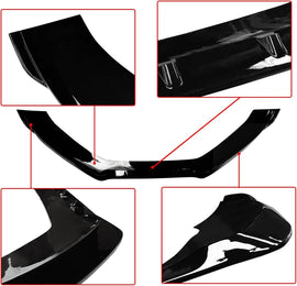 NINTE One - Piece Style For 2013 - 2016 Audi A4 B8.5 Avant Front Lip Gloss Black ABS 1 Piece - NINTE