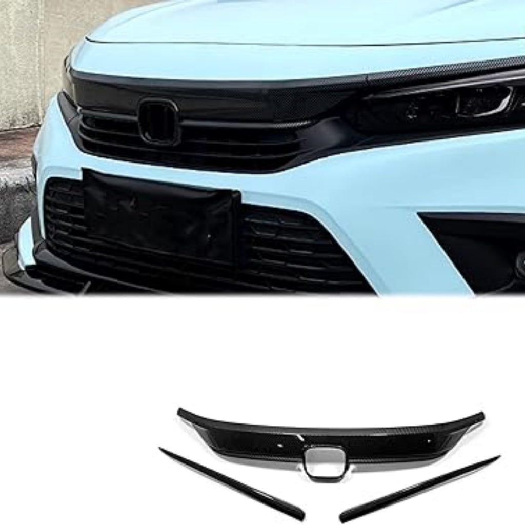 NINTE For 2022-2024 Honda Civic 11th Gen Front Hood Bonnet Cover Trim Compatible with  Carbon Fiber Style