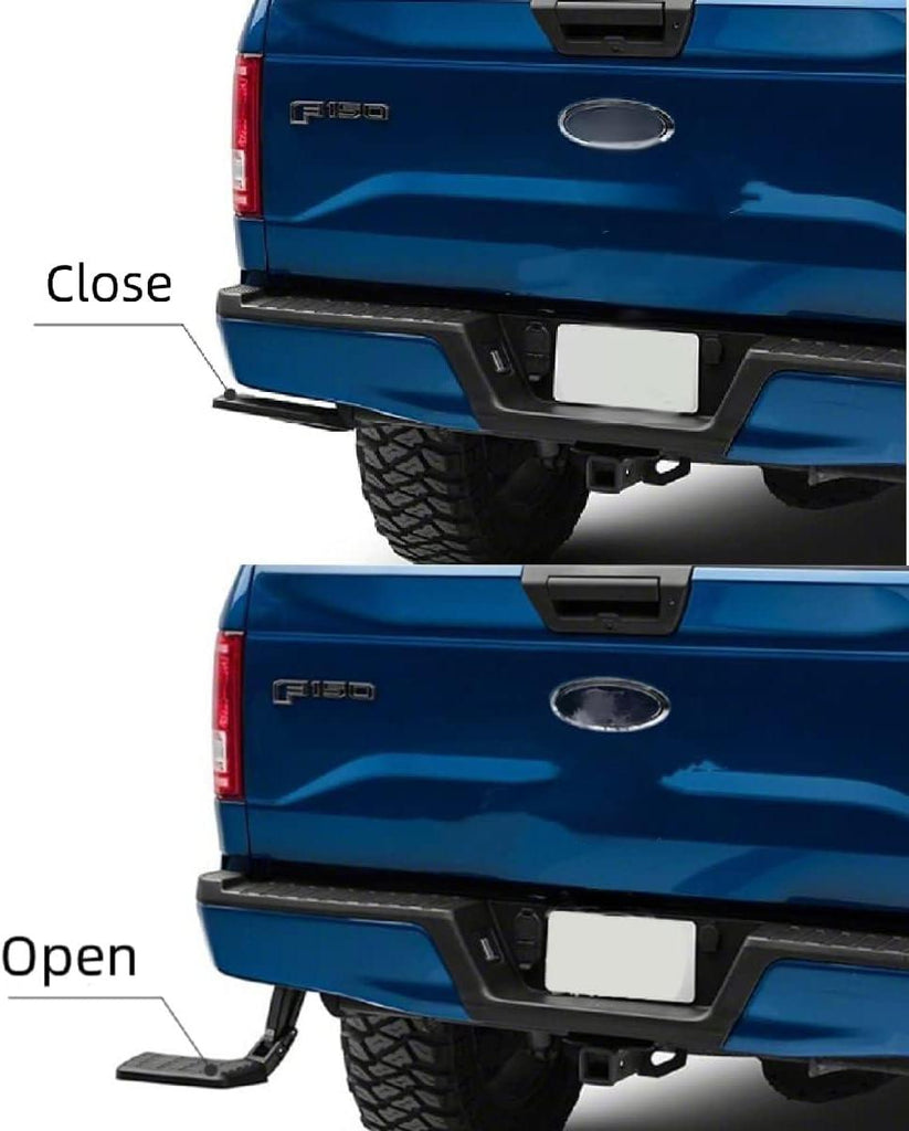 NINTE for F150 BedStep Fit for 2015-2022 Ford F-150 Folding Truck Step Retractable Bumper Tailgate Bed Step F150 Exterior Accessories Hitch Steps Black