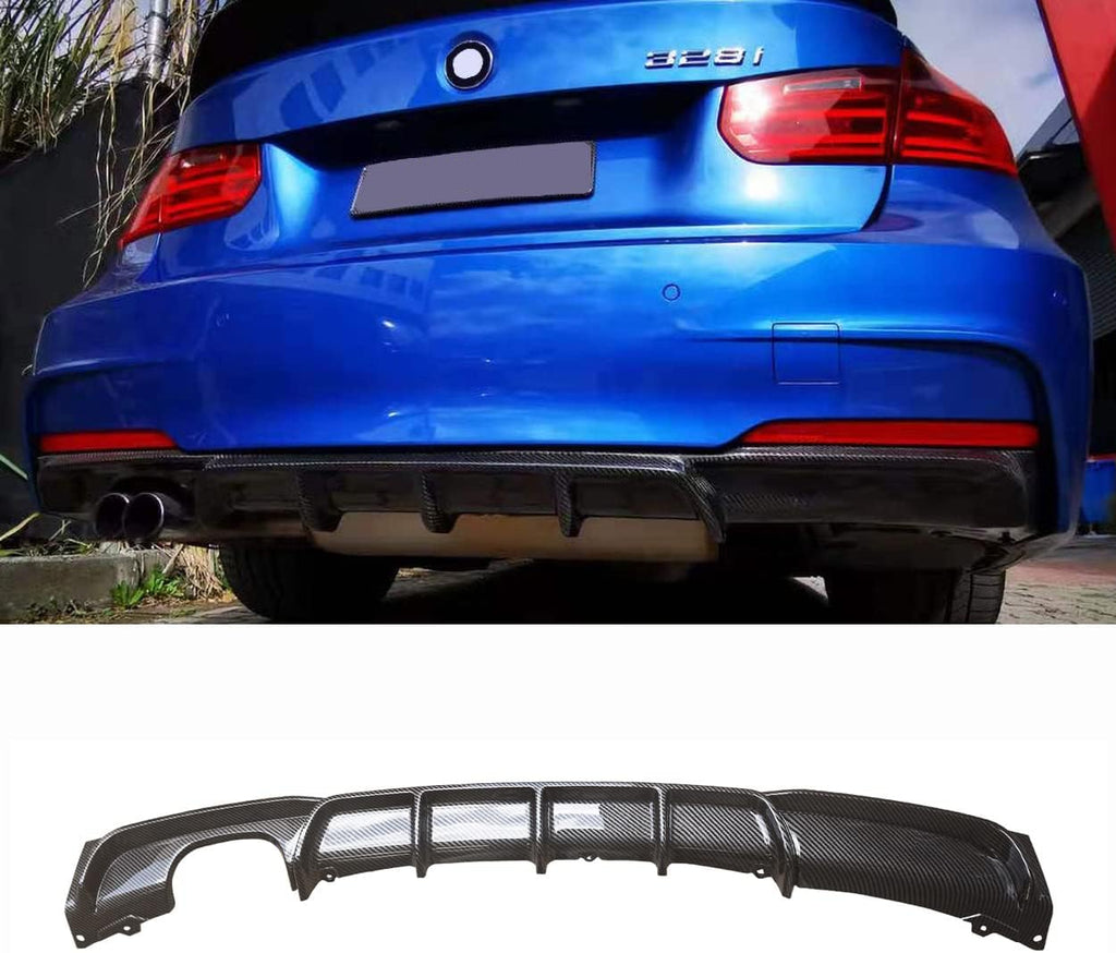 NINTE For 2012-2019 BMW 3 Series F30 F31 M Sport Bumper 320i 328i Rear Diffuser Only Fit M Sport Model Carbon Fiber Look