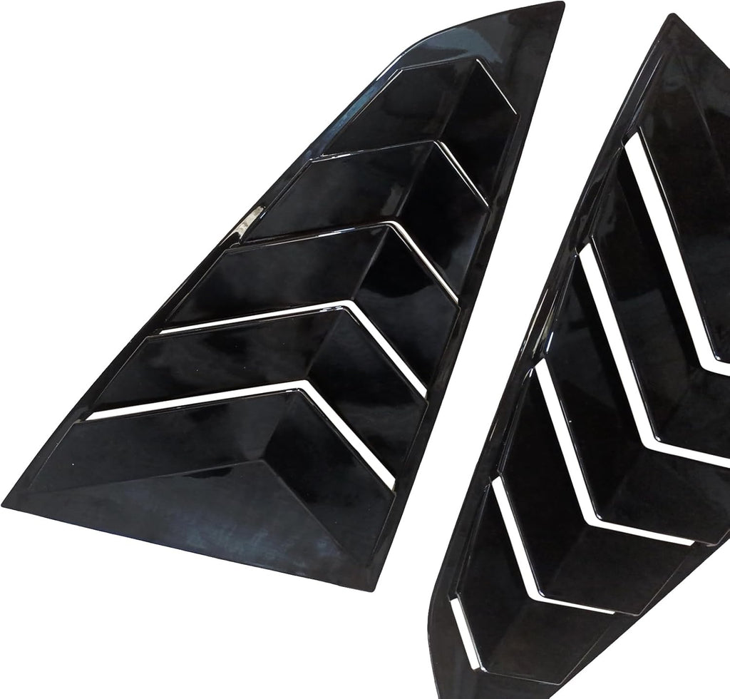 NINTE Window Louvers Guards Shades Fit for Ford Mustang 2024 2025 Gloss Black ABS Painted Protector Vent Covers Outside - NINTE