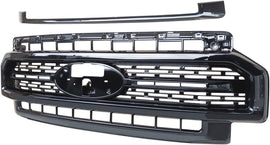NINTE Front Bumper Grille Grill for 2020 - 2023 Ford F250 F350 Super Duty ABS Gloss Black - NINTE