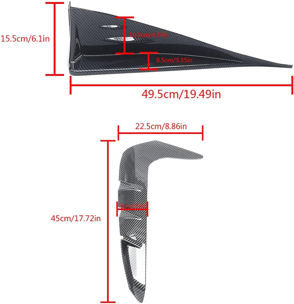 NINTE Side Skirts Side Splitter Winglets & Front Fender Side Air Flow Vent Trim Fit for Toyota BRZ & Subaru GR 86 2022 2023 2024 2025 Carbon Fiber Coating ABS Painted 4PCS Decoration - NINTE