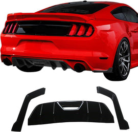 NINTE Rear Diffuser Fit For 2015 - 2017 Ford Mustang HN Style Rear Bumper Diffuser ABS Rear Bumper Diffuser Rear Bumper - NINTE