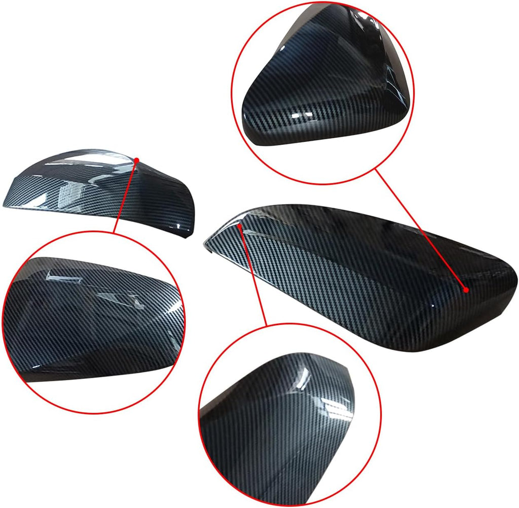 NINTE Tape - On Overlay Mirror Cover For Lexus 2022 2023 2024 2025 NX RX 250 350h 450h ABS Painted Carbon Fiber Style (NOT the Replacement) - NINTE