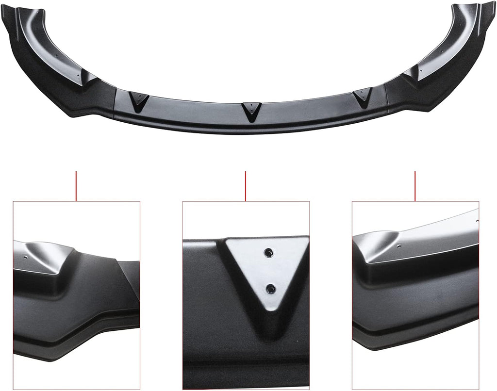 NINTE For 2020-2024 Tesla Model Y Front Bumper Lip ABS 3pcs Front Lower Chin Splitter