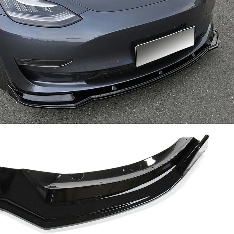 NINTE For 2017-2023 Tesla Model 3 Sedan Front Lip ABS 3 Pieces Front Chin Splitter