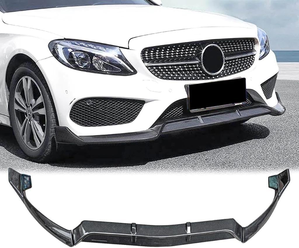 NINTE for W205 Front Lip for 2015-2018 Mercedes Benz C-Class W205 Sport ABS Painted Front Bumper Lip Splitter ABS Painted Chin W205 Extension Accessories