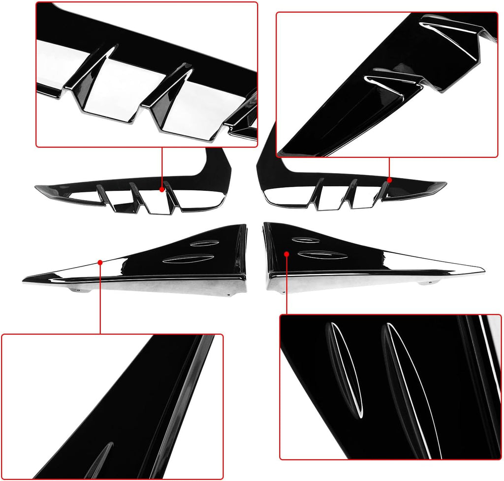 NINTE for Toyota BRZ & Subaru GR 86 2022 - 2025Side Skirts Side Splitter Winglets & Front Fender Side Air Flow Vent Trim Gloss Black ABS Painted 4PCS Decoration - NINTE